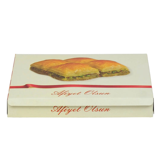 Metalizeli Krem Renk Baklava Kutusu