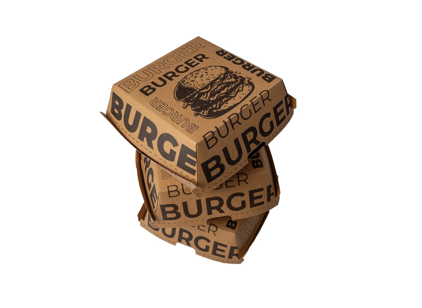 Baskılı Hamburger Kutusu Kraft