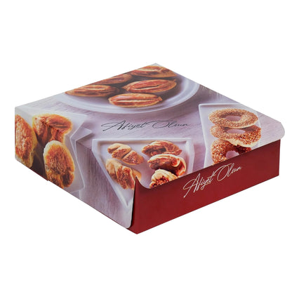 Sade Kırmızı Desenli Kuru Pasta Kutusu