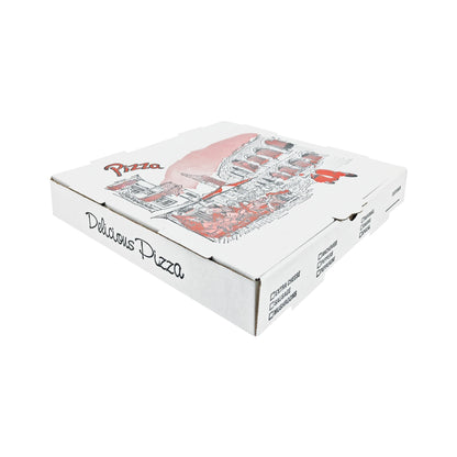 Pizza Kırmızı B Dalga Pizza Kutusu