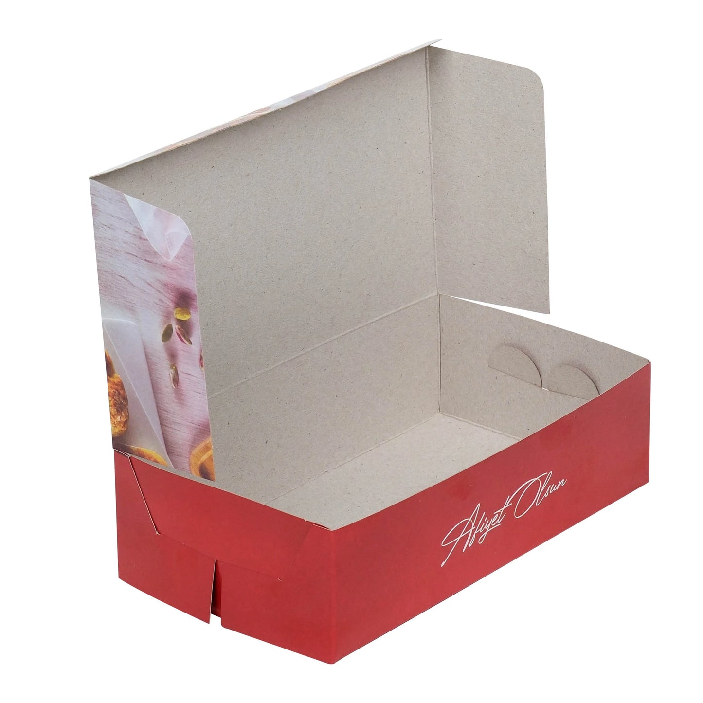 Sade Kırmızı Desenli Kuru Pasta Kutusu