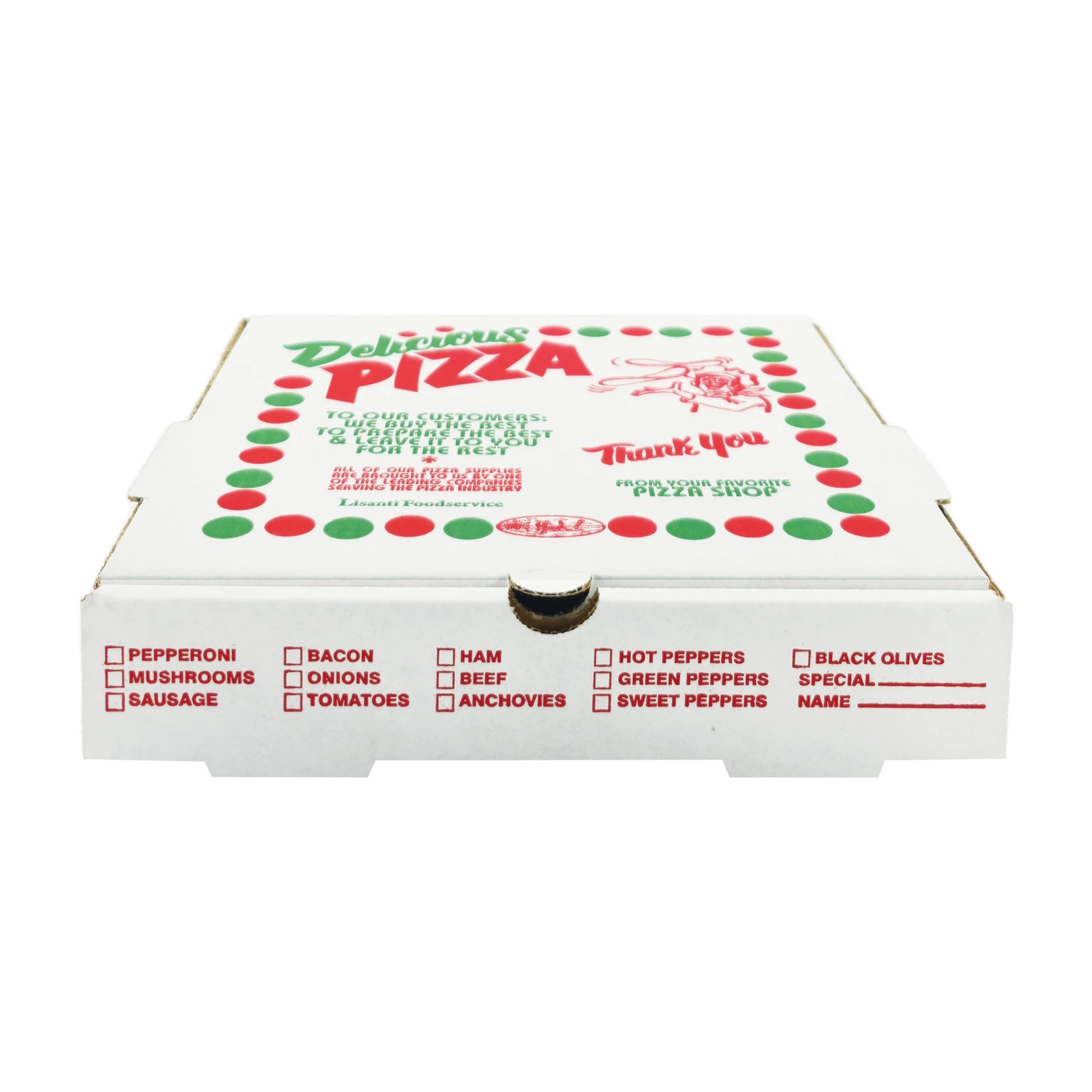 Delicious Pizza Beyaz B Dalga Pizza Kutusu